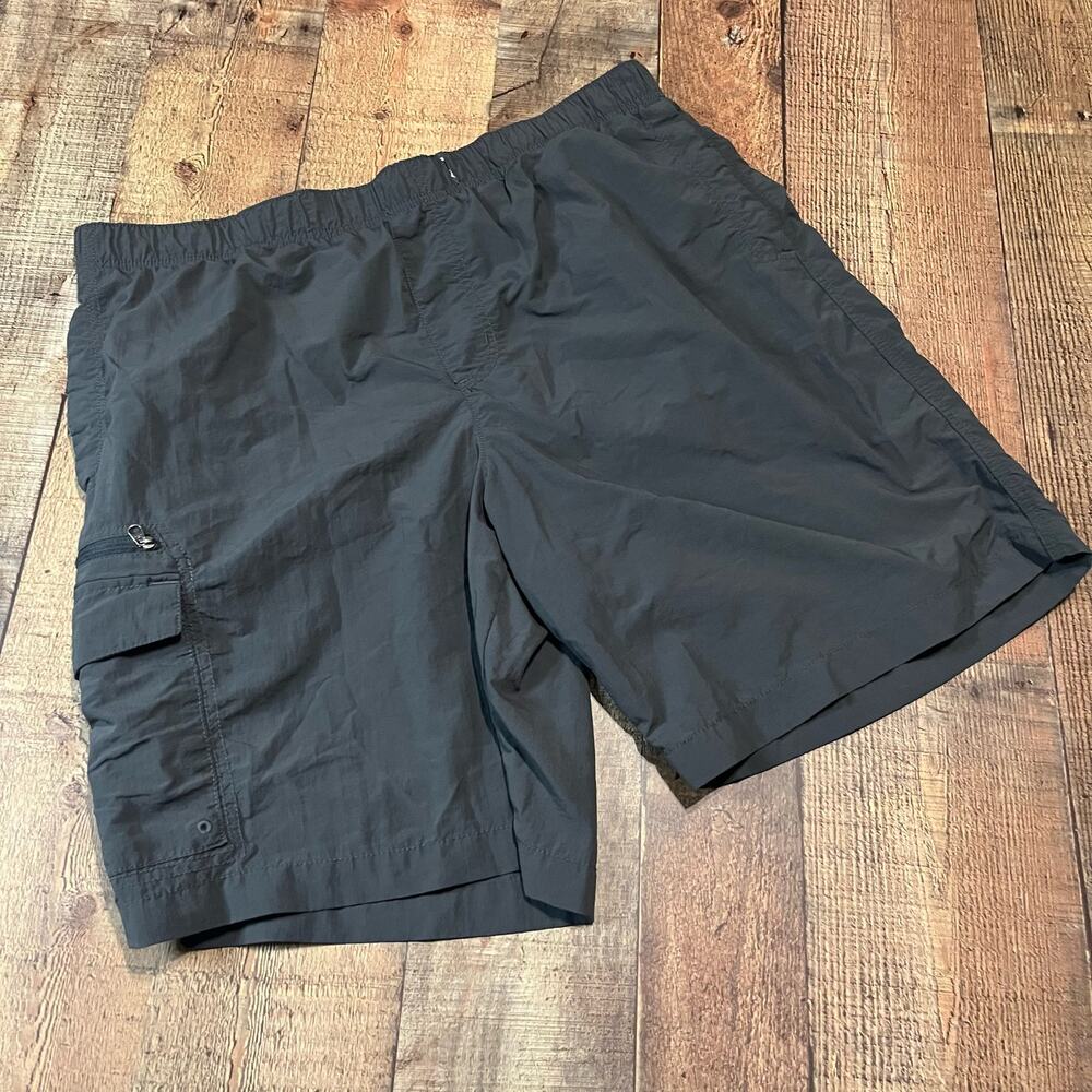 Columbia Men's Gray Lined Pull-On Shorts Sz L SPF Hiking Outdoors Casual Pockets